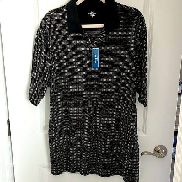 Dockers Black and White Colorbond Polo ShirT NWT SZ M - Picture 1 of 6